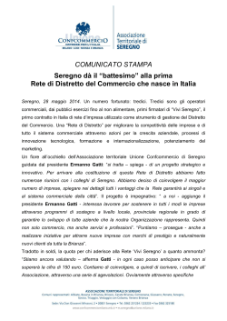 comunicato stampa vivi ser - Unione del Commercio di Milano