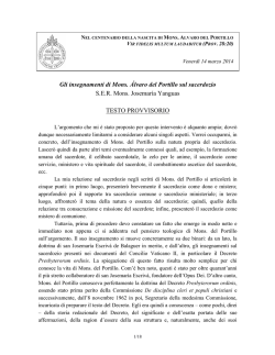 Gli insegnamenti di Mons. &Aacute;lvaro del Portillo sul sacerdozio S.E.R.