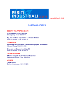 Leggi la rassegna stampa del 15 aprile 2014