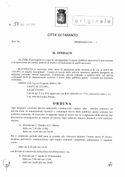 Ord.Sind. n.58 04-07-2012 – Prevenzione e repressione dei rumori