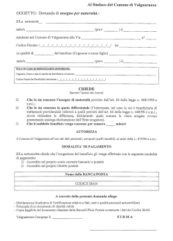 Domanda di assegno per maternit&agrave;.