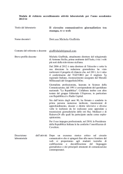 Il circuito comunicativo giornalistico (stampa, TV, web
