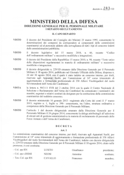 Decreto n. 283/1D del 20.10.2014 - nomina commissione esaminatrice