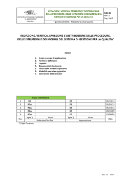 DOC-01 Redazione, verifica, emissione e