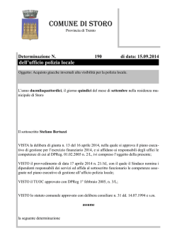 Il funzionario responsabile del servizio polizia