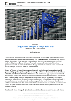 Integrazione europea ai tempi della crisi - Economia