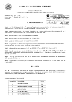 Graduatoria Progetto Mobilita