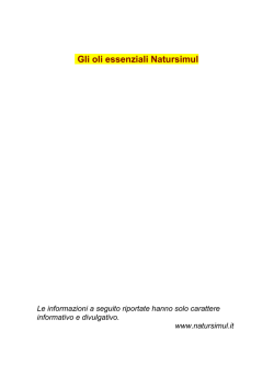 Gli olii essenziali della Linea Natursimul