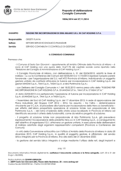 Proposta di deliberazione Consiglio Comunale