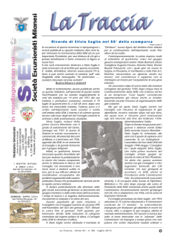 Notiziario n. 88 - Luglio 2014 - Società escursionisti milanesi
