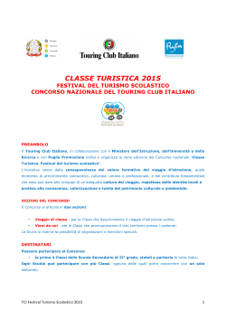 CLASSE TURISTICA 2015 - Festival del turismo scolastico