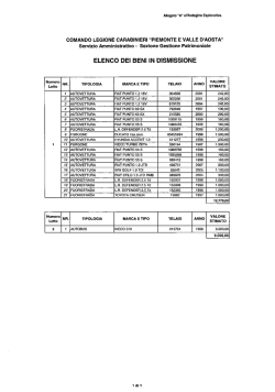 ELENCO DEI BENI IN DISMISSIONE