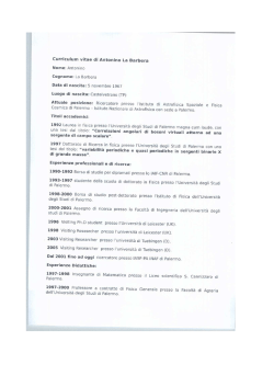 Curriculum vitae di Antonino La Barbera