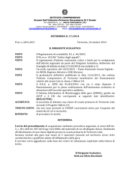 DETERMINA N. 17/2014 Prot. n. 6041/B15 Tortoreto, 24 ottobre