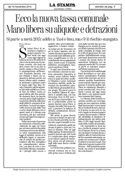 Ecco la nuova tassa comunale Mano libera su