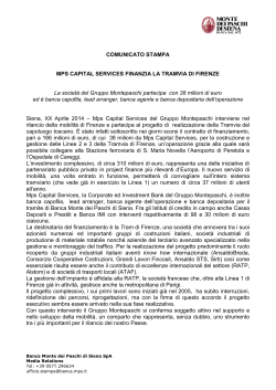 COMUNICATO STAMPA - MPS Capital Services Banca per le Imprese