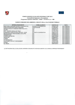 Elenco esclusi - Valutazione formale