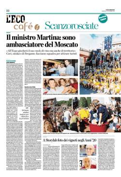 Il ministro Martina: sono ambasciatore del Moscato