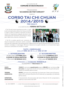 CORSO TAI CHI CHUAN 2014/2015