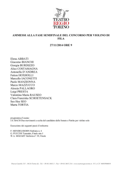 Candidati ammessi alla semifinale