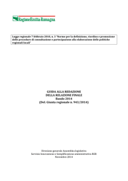 Guida alla redazione della Relazione finale Bando 2014