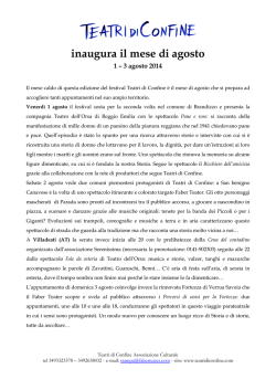 TdC inaugura il mese di agosto