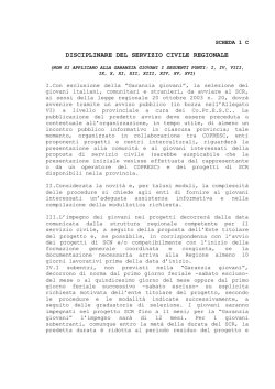 DISCIPLINARE DEL SERVIZIO CIVILE REGIONALE