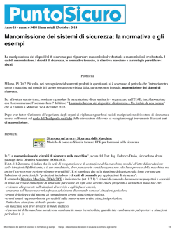 Stampa - Manomissione dei sistemi di sicurezza: la