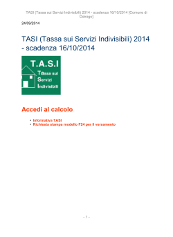 TASI (Tassa sui Servizi Indivisibili) 2014