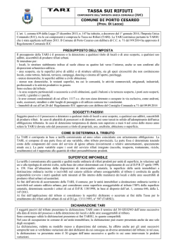 TARI TASSA SUI RIFIUTI - Comune di Porto Cesareo