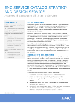 Servizio EMC Service Catalog Strategy and Design