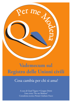 Vademecum sul Registro delle Unioni civili