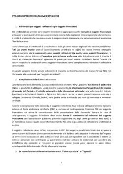 Istruzioni operative sul nuovo Portale FDG