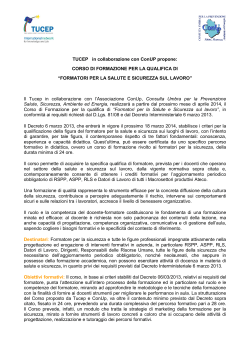 Corso di formazione per formatori per la salute e sicurezza sul lavoro