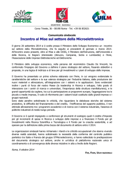 Incontro al Mise sul settore della Microelettronica