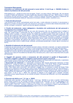 Informativa sul trattamento dei dati personali ai sensi