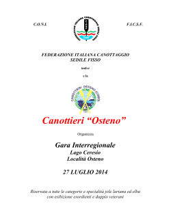 Canottieri “Osteno” - Federazione Italiana Canottaggio Sedile Fisso