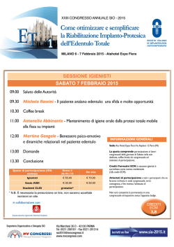 Sessione Igienisti XXIII Congresso Nazionale SIO Milano 2015