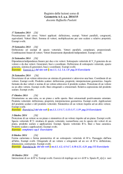 Registro delle lezioni corso di Geometria A
