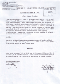 Doc. - Comune di Pozzallo