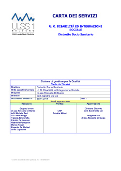Carta dei Servizi Disabilità ed Integrazione