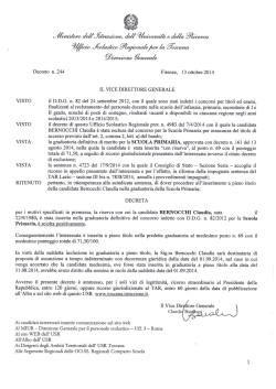 Decreto n. 244 Firenze, 13 ottobre 2014