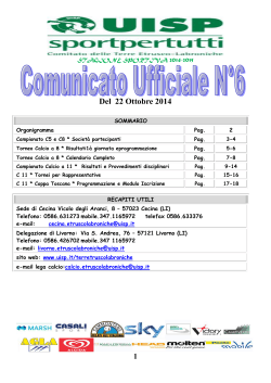 Comunicato Ufficiale n.6 del 22 Ottobre (pdf)
