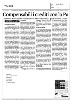 Compensabili i crediti con la PA