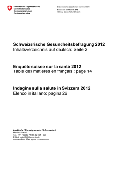 Schweizerische Gesundheitsbefragung 2012