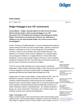 Dr&auml;ger festeggia il suo 125&deg; anniversario (PDF)