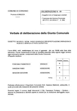 COMUNE DI CORZANO DELEBERAZIONE N. 08