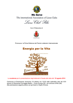 Energia per la Vita - Concorsi Letterari