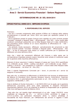 determinazione n. 20 del 20/4/2014