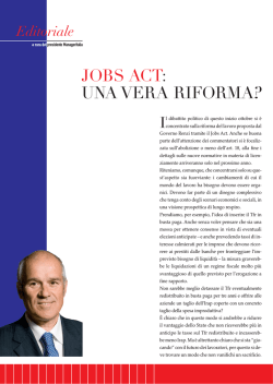 JOBS ACT: UNA VERA RIFORMA?